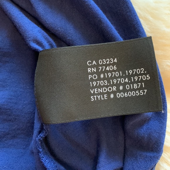 Club Monaco Navy Blue balloon puff sleeve t-shirt shirt top S - Picture 12 of 14